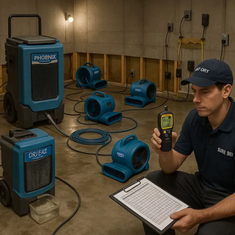 Structural Drying and Dehumidification process in Oakland, OK